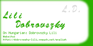 lili dobrovszky business card